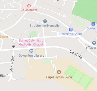 map for Ysgol Gyfun Gwyr