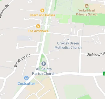 map for All Saints Church Hall