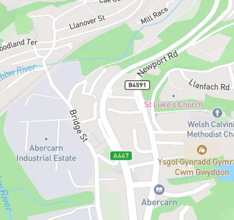 map for Abercarn Rugby Club