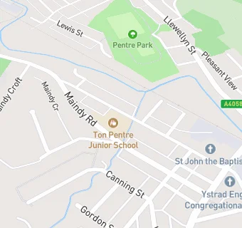 map for Ton Pentre Junior  School