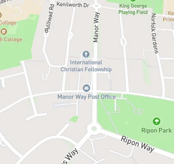 map for Manor Way Post Office