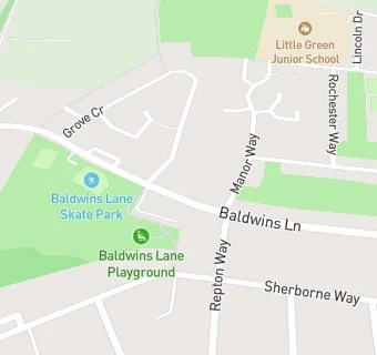 map for New Road Surgery - Baldwins Lane Branch