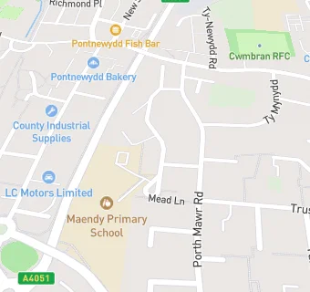 map for First Steps Playgroup at Maendy Primary School