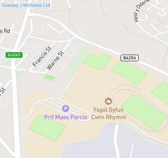 map for Ysgol Gyfun Cwm Rhymni