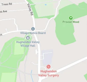 map for Hughenden Valley Surgery