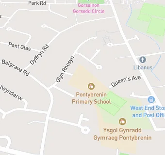 map for Ysgol  Gynradd Gymraeg Pontybrenin