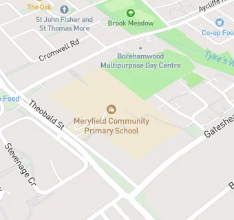 map for Meryfield Primary School