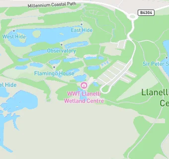 map for Llanelli WETLAND CENTRE