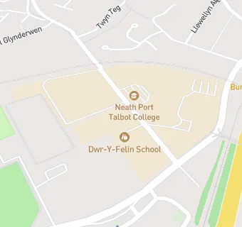 map for Dwr Y Felin Comprehensive School