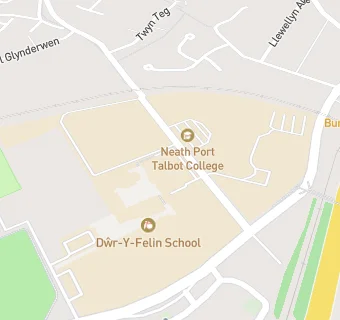 map for Dwr y Felin Comprehensive School