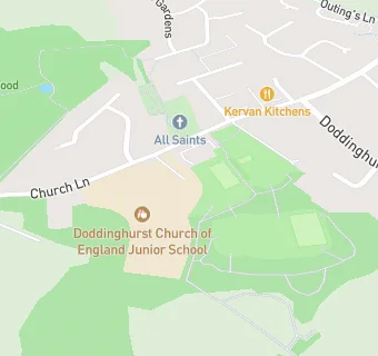 map for Doddinghurst Infant School