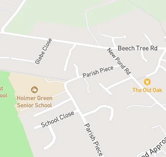 map for Holmer Green Youth Club