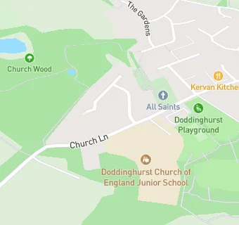 map for Doddinghurst Infant School