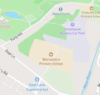 map for Worcesters Primary School