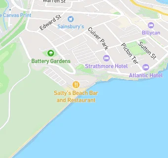 map for Saltys beach bar and restaurant