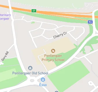 map for Penllergaer Primary School