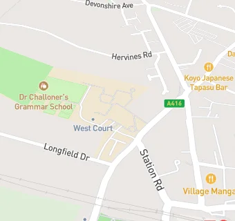 map for Aspens Services Ltd at Dr Challoners Grammar School