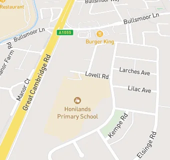 map for Honilands Primary School