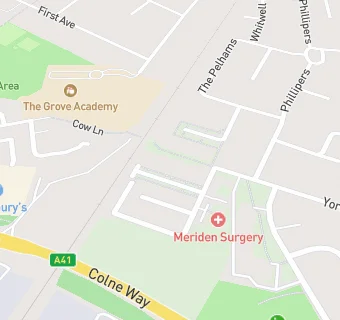 map for Meriden Infant School