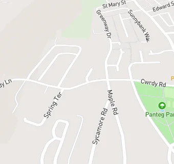 map for Panteg Park Bowls Club