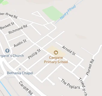 map for Caegarw Primary School