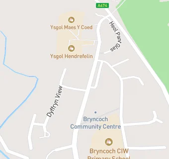 map for Bryncoch Youth Club