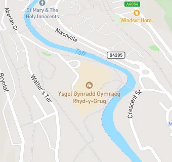 map for Ysgol Gynradd Gymraeg Rhydygrug School