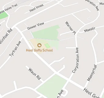 map for Heol Goffa School