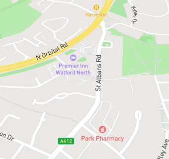 map for Premier Inn Watford North