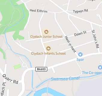 map for Clydach Infant School