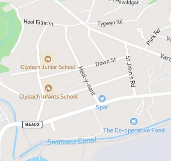 map for Clydach Infants School