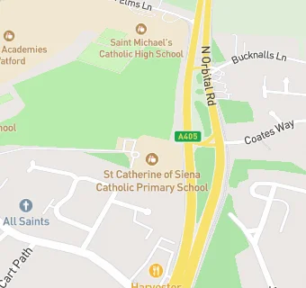 map for St Catherine of Siena Catholic Primary School