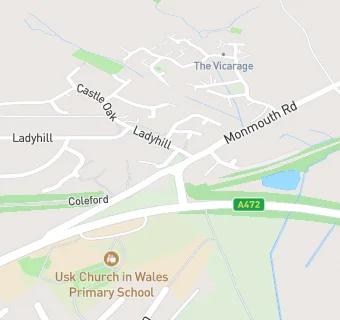 map for Playworks Usk @ Usk Church in Wales Primary School