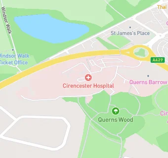 map for Cirencester Hospital