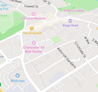 map for Cirencester Bowling Club Limited