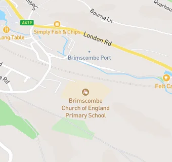 map for Brimscombe Church of England (VA) Primary School