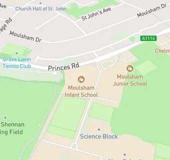 map for Moulsham Infant School