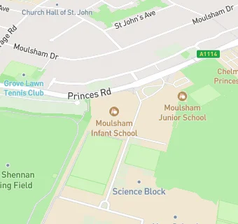 map for Moulsham Junior School