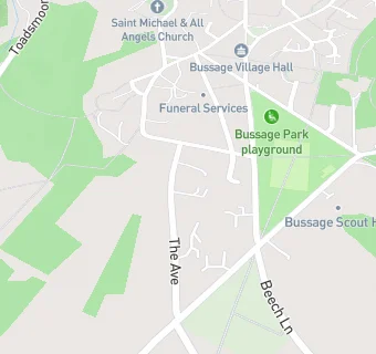 map for Bussage Village Hall