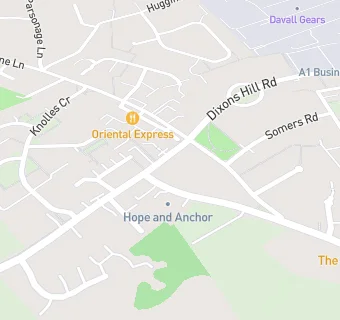 map for Welham Green Dental Surgery