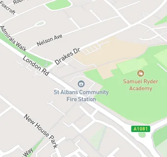 map for St Albans Community Fire Station