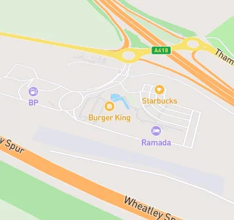 map for BP Petrol Station at Welcome Break Oxford