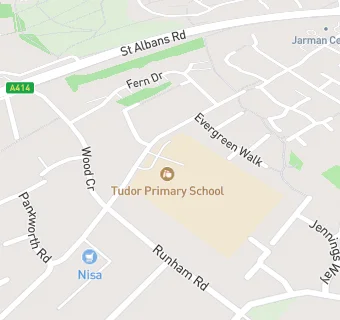 map for Tudor Primary School