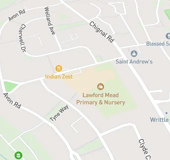 map for Lawford Mead Infant and Nursery School