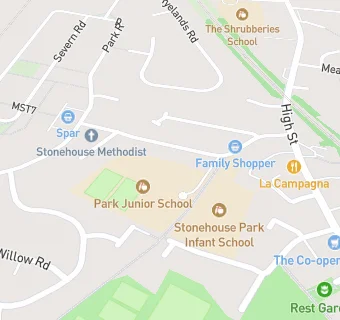 map for Stonehouse Park Infant School