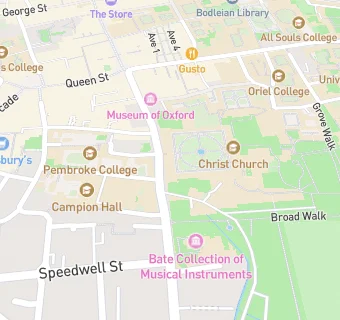 map for Christ Church College