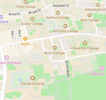 map for Oriel College