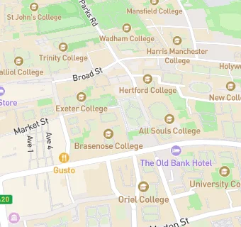 map for Brasenose College