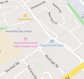 map for Hemel Hempstead Football Club