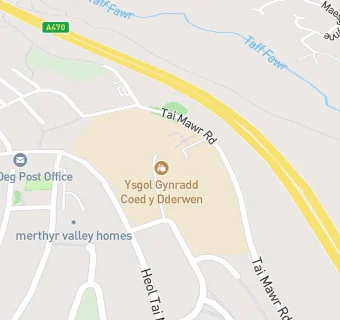 map for Ysgol Gynradd Coed y Dderwen